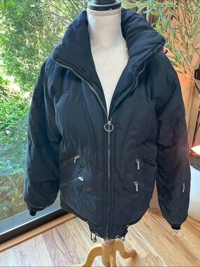 NILS Black Quilted Puffer Jacket with Zip Details . Sz 8 Excellent condition.